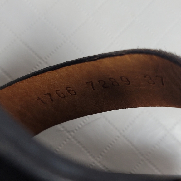 Sergio Rossi Suede Leather Buckle Wood Platform Cone Heels Slides Sandals Sz 37 - Picture 8 of 15